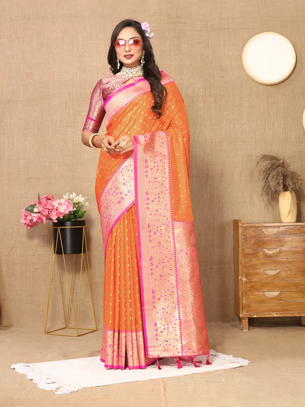 Orange_Shriya_Silk_Saree_With_Unstitched_Blouse_Piece