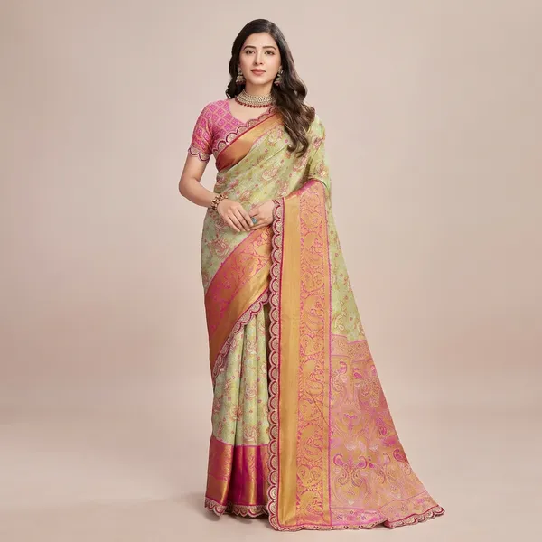 Greenpink_Aaradhya_Silk_Saree_With_Unstitched_Blouse_Piece