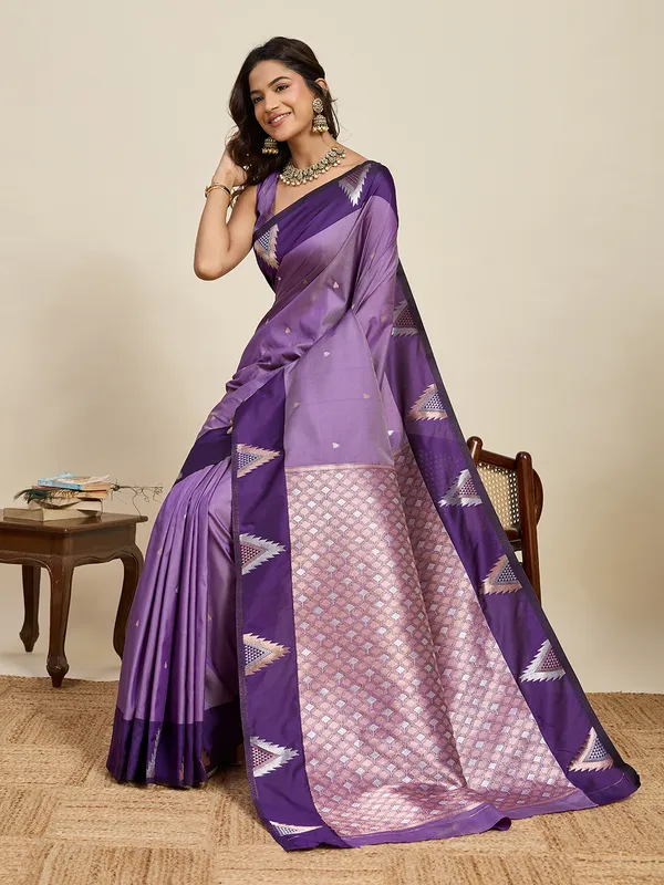 Dusk_Purple_Aamarapali_Silk_Saree_With_Unstitched_Blouse_Piece