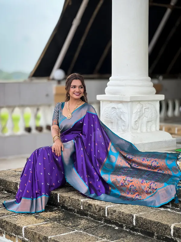 Purpleheart_Chandrakore_Silk_Saree_With_Unstitched_Blouse_Piece