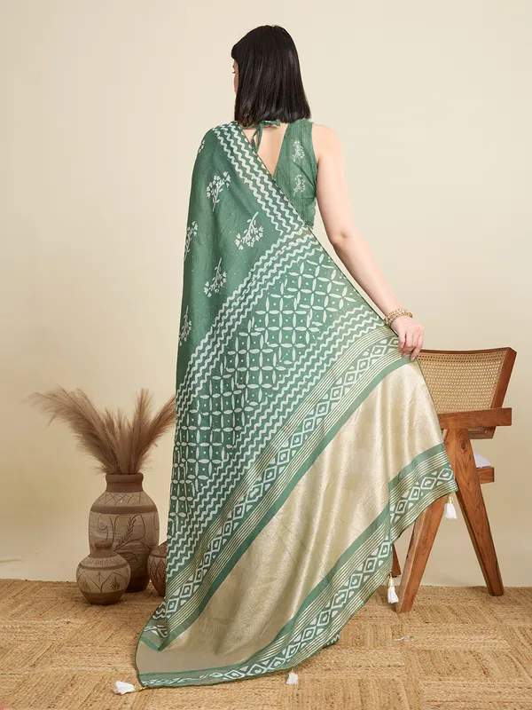 Olive_Green_Kyara_Linan_Saree_With_Unstitched_Blouse_Piece