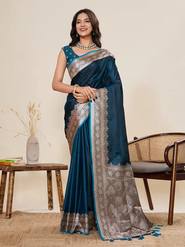 Evening_Sea_Amara_Gala_Silk_Saree_With_Unstitched_Blouse_Piece