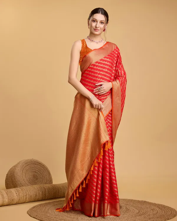 Tometo_Leri_Silk_Saree_With_Unstitched_Blouse_Piece