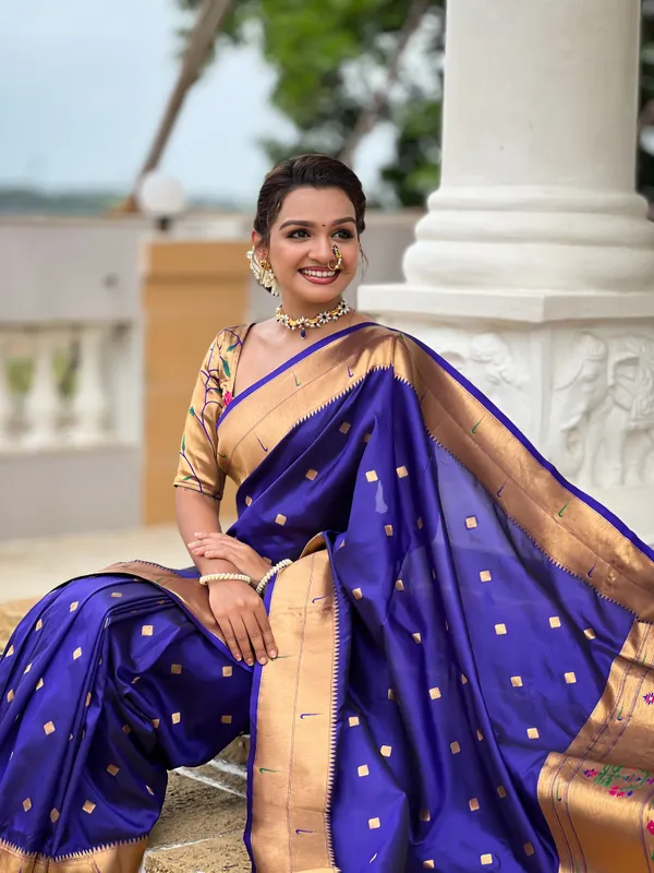 Violet_Raffel_Silk_Saree_With_Unstitched_Blouse_Piece