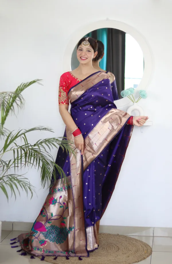 Violet_Kalakruti_Paithani_Silk_Saree_With_Unstitched_Blouse_Piece