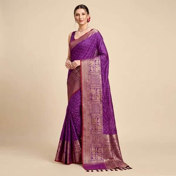 Dark_Magenta_Aritra_Silk_Saree_With_Unstitched_Blouse_Piece