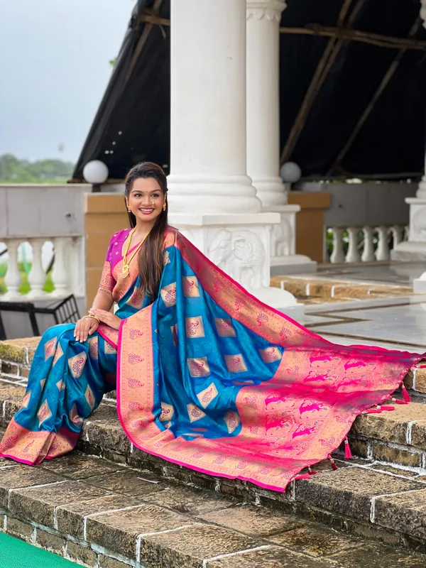 Firozi_Apurva_Silk_Saree_With_Unstitched_Blouse_Piece