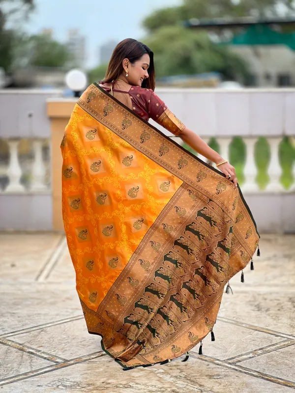 Musturedorange_Apurva_Silk_Saree_With_Unstitched_Blouse_Piece
