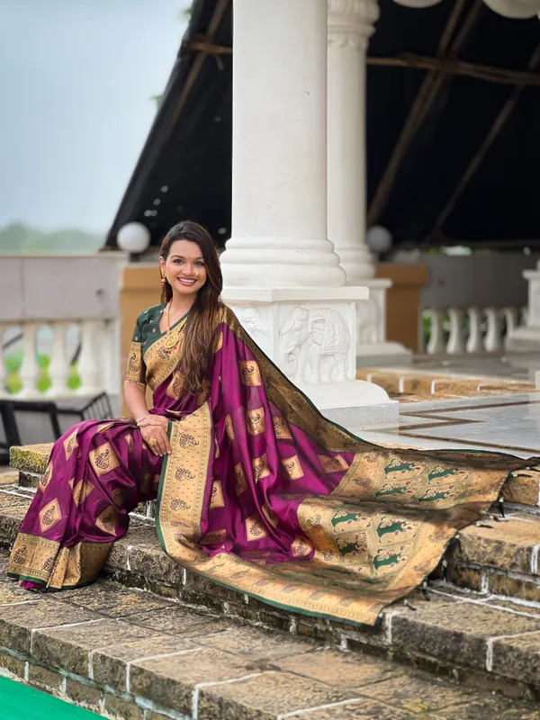 Wine_Apurva_Silk_Saree_With_Unstitched_Blouse_Piece