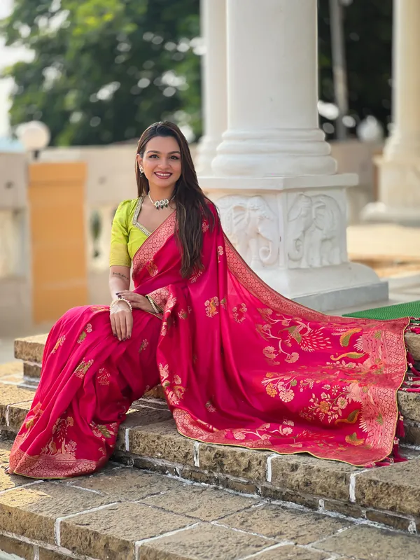 Rani_Pink_Dolla_Morni_Silk_Saree_With_Unstitched_Blouse_Piece