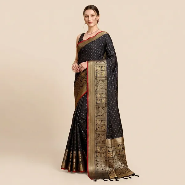 Black_Aritra_Silk_Saree_With_Unstitched_Blouse_Piece