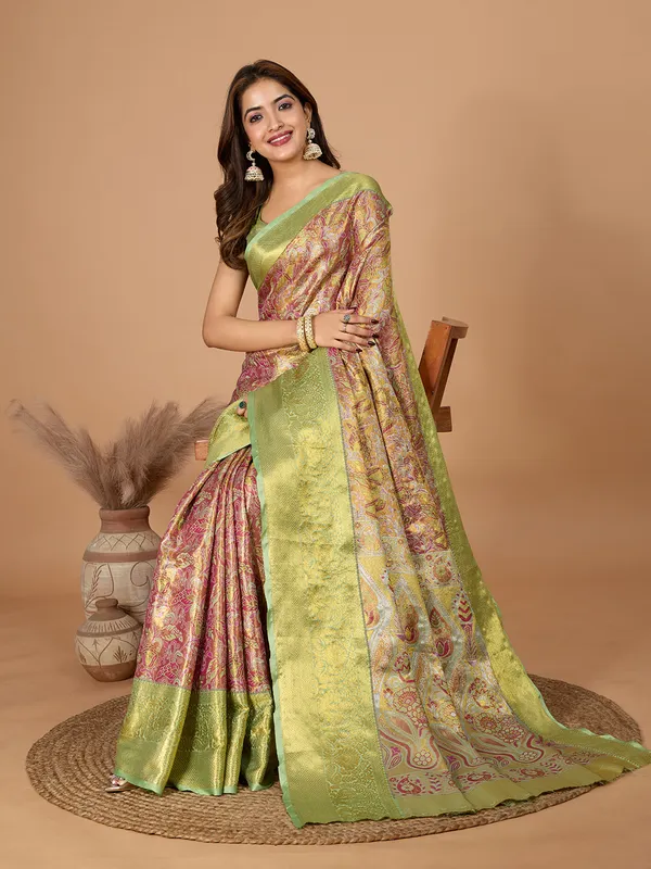 Light_Coral_Aaradhya_Silk_Saree_With_Unstitched_Blouse_Piece