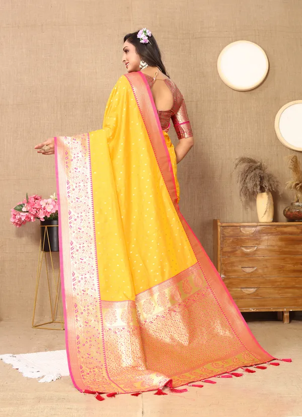 Orange_Yellow_Shriya_Silk_Saree_With_Unstitched_Blouse_Piece