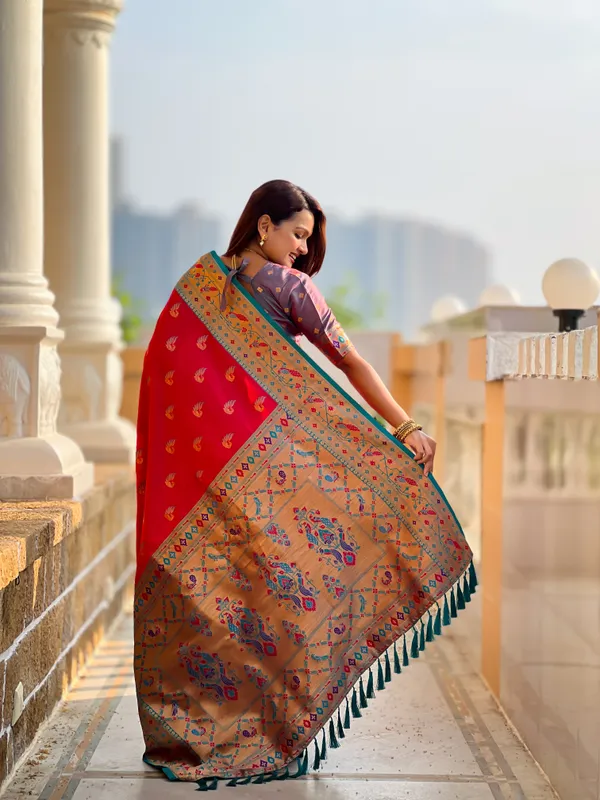 Rani_Pink_Sparkal_Silk_Saree_With_Unstitched_Blouse_Piece