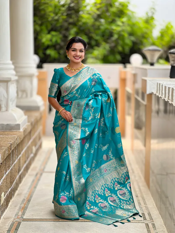 Rani_Pink_Banarasi_Banarasi_Silk_Saree_With_Unstitched_Blouse_Piece