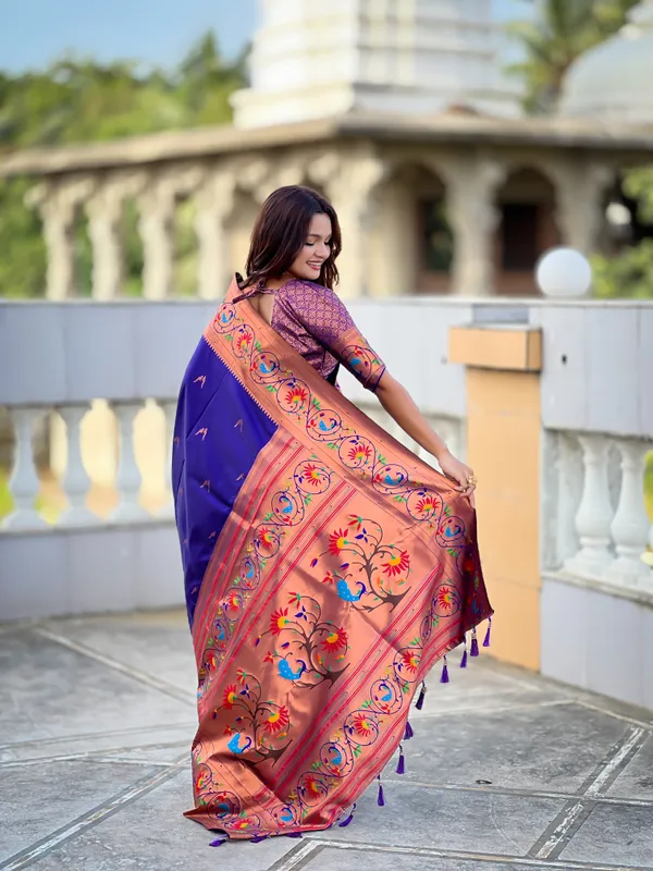 Violet_Harmony_Paithani_Silk_Saree_With_Unstitched_Blouse_Piece