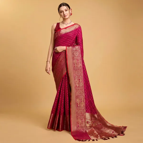 Crimson_Aritra_Silk_Saree_With_Unstitched_Blouse_Piece