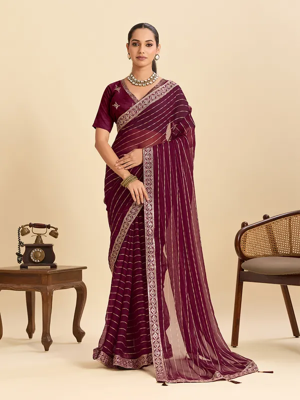 Maroon_Madhvi_Silk_Saree_With_Unstitched_Blouse_Piece