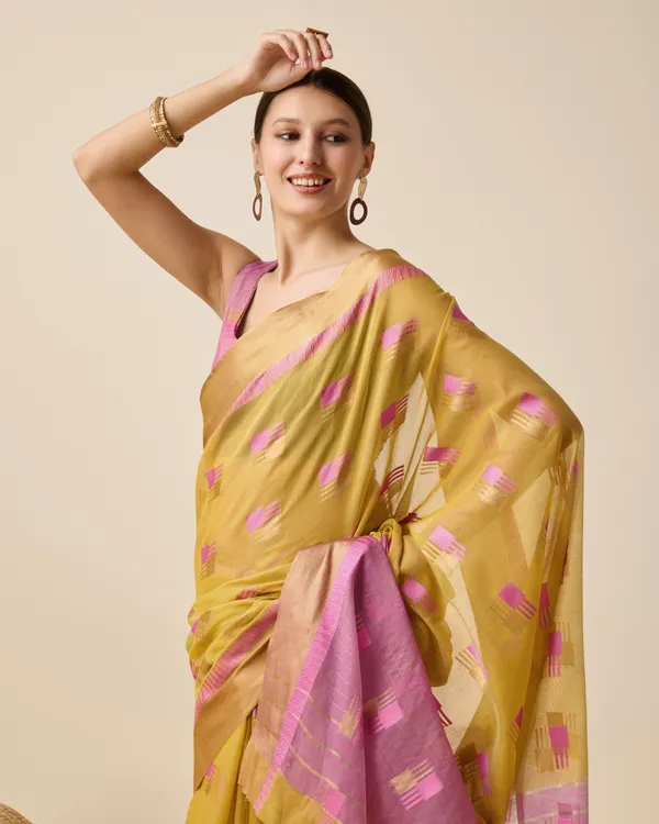 Sandy_Brown_Cotton_Saree_With_Unstitched_Blouse_Piece