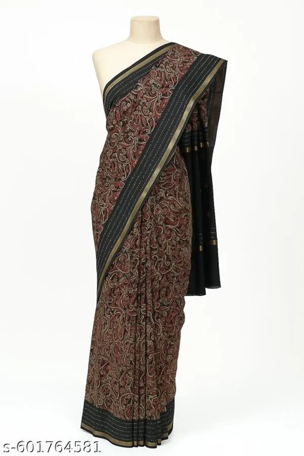 Black_Cotton_Crepe_Printed_Saree_With_Paisley_Print_Katha_Work_Zari_Border_Blouse_Designer_Festive_Party_Wear_Saree_For_Women