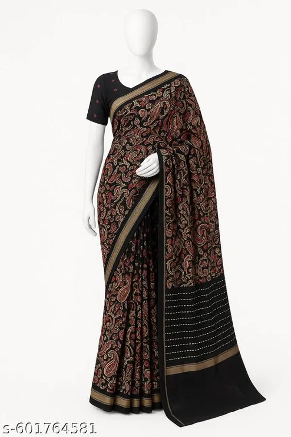 Black_Cotton_Crepe_Printed_Saree_With_Paisley_Print_Katha_Work_Zari_Border_Blouse_Designer_Festive_Party_Wear_Saree_For_Women