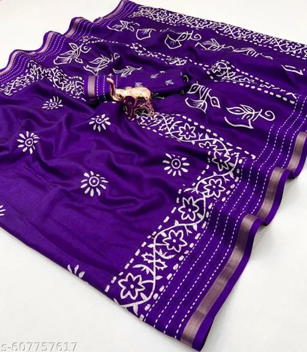 Purple_Binny_Crepe_Floral_Printed_Saree_With_Kantha_Work_Zari_Border_Blouse_Purple_Daily_Office_Festive_Wear_Saree_For_Women