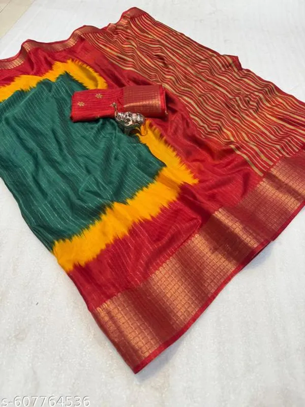 Multicolor_Dola_Silk_Printed_Saree_With_Zari_Border_Printed_Pallu_Blouse_Multicolor_Pachrangi_Festive_Party_Wear_Saree_For_Women