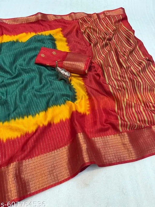 Multicolor_Dola_Silk_Printed_Saree_With_Zari_Border_Printed_Pallu_Blouse_Multicolor_Pachrangi_Festive_Party_Wear_Saree_For_Women