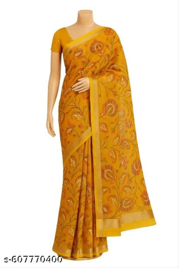 Yellow_New_Arrival_Ratna_3_Yellow_Bandhani_Printed_Saree_For_Women_Cotton_Silk_Saree_With_Blouse_Lightweight_Saree_With_Zari_Border_Festive_Party_Daily_Wear_Saree