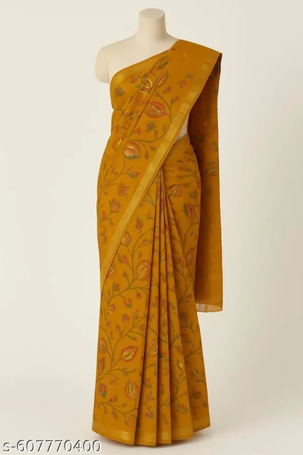 Yellow_New_Arrival_Ratna_3_Yellow_Bandhani_Printed_Saree_For_Women_Cotton_Silk_Saree_With_Blouse_Lightweight_Saree_With_Zari_Border_Festive_Party_Daily_Wear_Saree