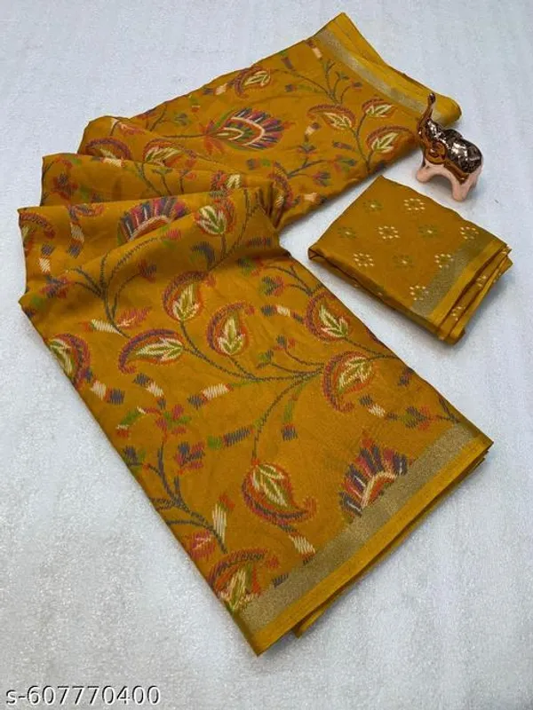 Yellow_New_Arrival_Ratna_3_Yellow_Bandhani_Printed_Saree_For_Women_Cotton_Silk_Saree_With_Blouse_Lightweight_Saree_With_Zari_Border_Festive_Party_Daily_Wear_Saree