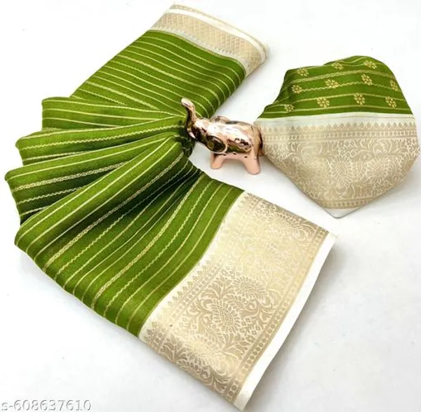 Green_Premium_Green_Georgette_Saree_With_Jacquard_Zari_Border_Blouse_Designer_Party_Festive_Wedding_Wear_Saree_For_Women