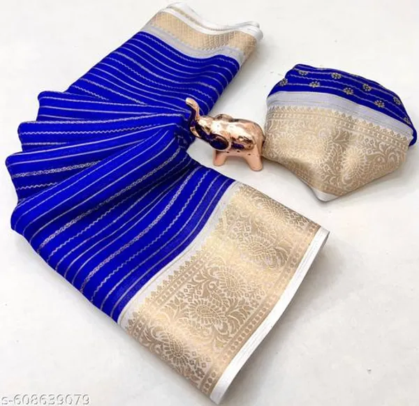 Blue_Georgette_Saree_For_Women_Designer_Saree_With_Running_Blouse_Jacquard_Zari_Border_Lightweight_Party_Wear_Wedding_Festive_Saree_New_Traditional_Collection
