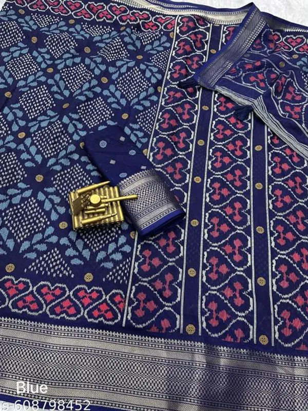 Blue_Muslin_Soft_Cotton_Printed_Saree_With_Zari_Border_Tassel_Pallu_Blouse_Lightweight_Daily_Office_Festive_Wear_Saree_For_Women