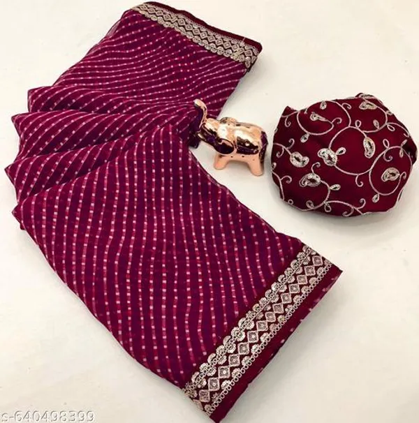 Maroon_Raghumal_Georgette_Saree_For_Women_With_Golden_Lace_Border_Designer_Saree_With_Blouse_Lightweight_Printed_Saree_For_Festive_Office_Party_Wear_New_Arrival_Saree_Collection