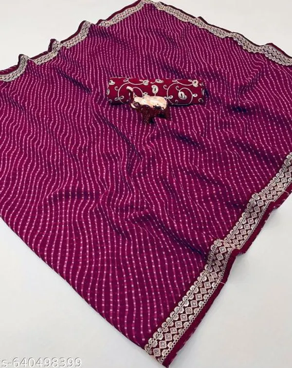 Maroon_Raghumal_Georgette_Saree_For_Women_With_Golden_Lace_Border_Designer_Saree_With_Blouse_Lightweight_Printed_Saree_For_Festive_Office_Party_Wear_New_Arrival_Saree_Collection