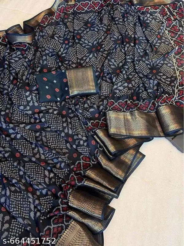 Black_Muslin_Soft_Cotton_Saree_For_Women_With_Blouse_Black_Printed_Saree_With_Zari_Border_Tassel_Pallu_Lightweight_Daily_Festive_Office_Wear_Saree