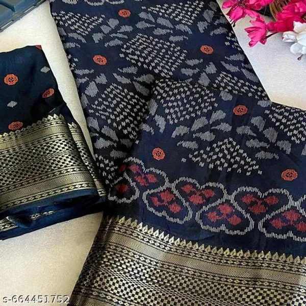 Black_Muslin_Soft_Cotton_Saree_For_Women_With_Blouse_Black_Printed_Saree_With_Zari_Border_Tassel_Pallu_Lightweight_Daily_Festive_Office_Wear_Saree