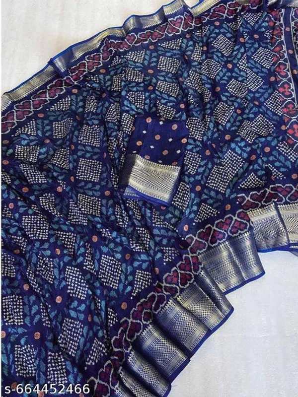 Violet_Muslin_Soft_Cotton_Saree_For_Women_With_Blouse_Navy_Blue_Printed_Saree_With_Zari_Border_Tassel_Pallu_Lightweight_Daily_Festive_Office_Wear_Saree