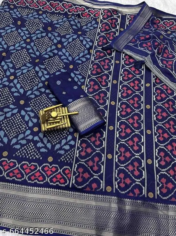 Violet_Muslin_Soft_Cotton_Saree_For_Women_With_Blouse_Navy_Blue_Printed_Saree_With_Zari_Border_Tassel_Pallu_Lightweight_Daily_Festive_Office_Wear_Saree