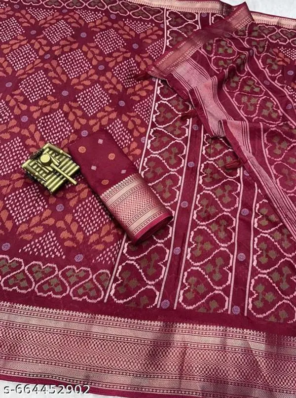 Maroon_Printed_Cotton_Saree_For_Women_With_Blouse_Saree_With_Zari_Border_Tassel_Pallu_Lightweight_Traditional_Festive_Office_Wear_Saree