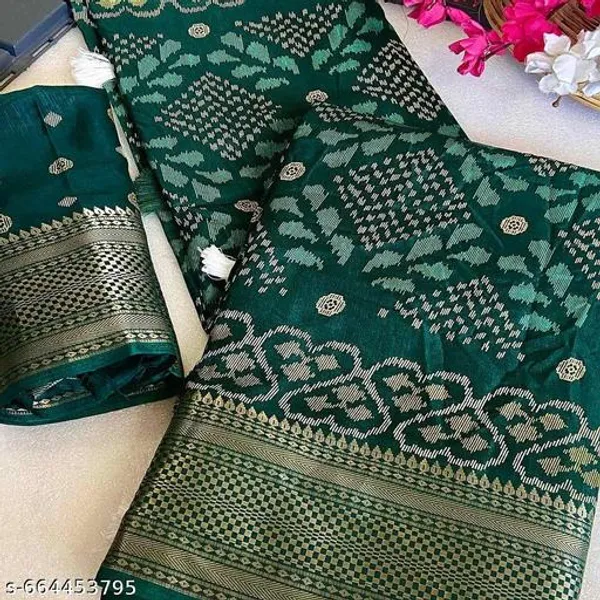 Green_Muslin_Soft_Cotton_Saree_For_Women_With_Blouse_Green_Printed_Saree_With_Zari_Border_Tassel_Pallu_Lightweight_Daily_Festive_Office_Wear_Saree