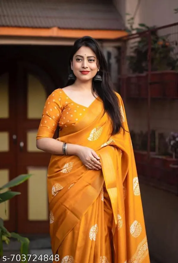 Yellow_Soft_Cotton_Crepe_Printed_Saree_With_Border_Lightweight_Daily_Festive_Wear_Saree_For_Women