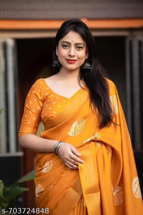 Yellow_Soft_Cotton_Crepe_Printed_Saree_With_Border_Lightweight_Daily_Festive_Wear_Saree_For_Women