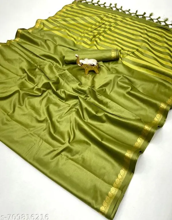 Green_Mysore_Pure_Soft_Silk_Saree_With_Mango_Zari_Fancy_Border_Chit_Pallu_Olive_Green_Traditional_Wedding_Festive_Wear_Saree_For_Women