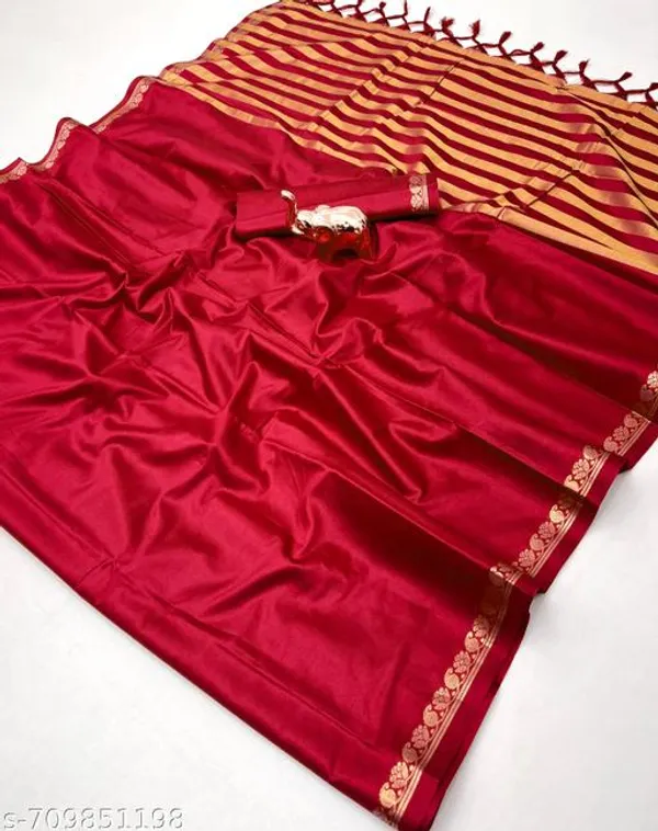 Red_Mysore_Pure_Soft_Silk_Saree_With_Mango_Zari_Fancy_Border_Chit_Pallu_Red_Traditional_Wedding_Festive_Wear_Saree_For_Women