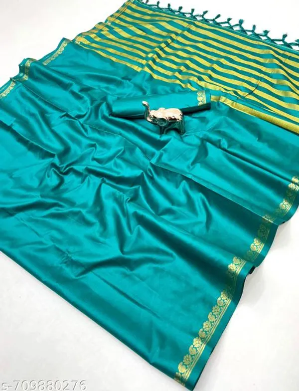 Blue_Mysore_Pure_Soft_Silk_Saree_With_Mango_Zari_Fancy_Border_Chit_Pallu_Teal_Green_Traditional_Wedding_Festive_Wear_Saree_For_Women