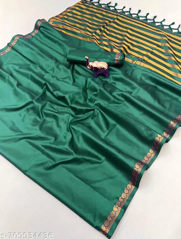 Green_Mysore_Pure_Soft_Silk_Saree_With_Mango_Zari_Fancy_Border_Chit_Pallu_Dark_Green_Traditional_Wedding_Festive_Wear_Saree_For_Women