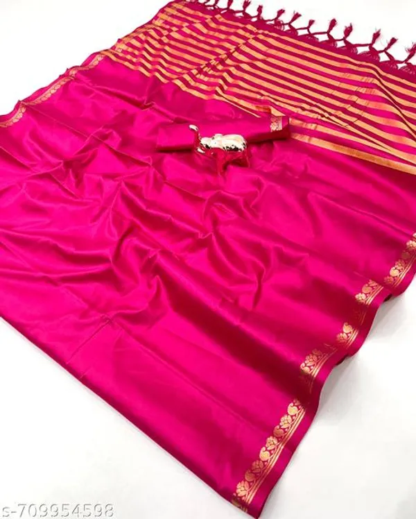 Pink_Mysore_Pure_Soft_Silk_Saree_With_Mango_Zari_Fancy_Border_Chit_Pallu_Hot_Pink_Rani_Pink_Traditional_Wedding_Festive_Wear_Saree_For_Women