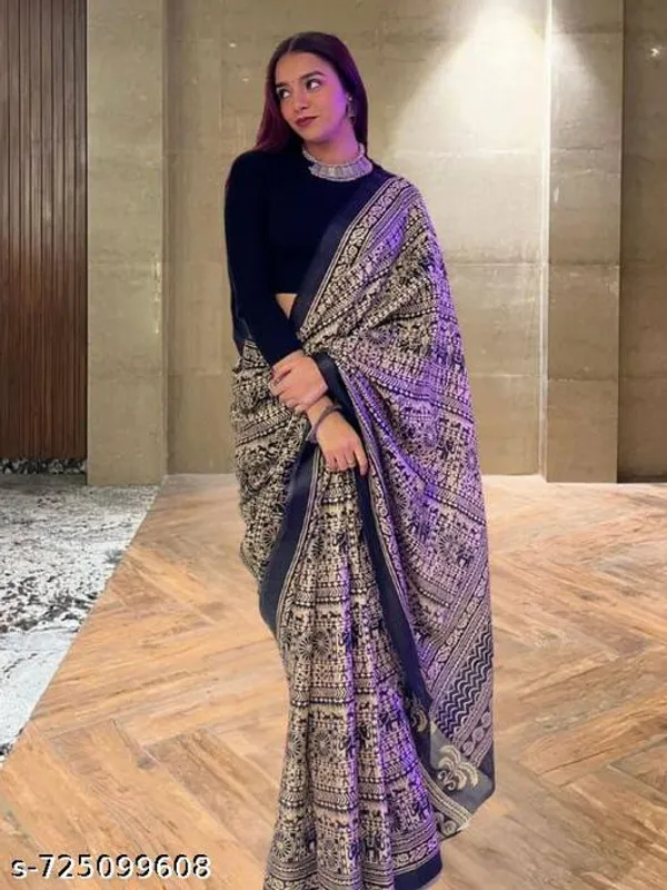 Black_Designer_Black_Satin_Printed_Saree_For_Women_With_Gold_Pattern_Party_Wear_Festive_Wedding_Saree_With_Matching_Blouse